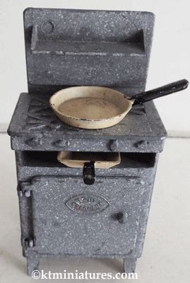 vintage grey speckled dcmt metal oven dolls house|DCMT Crescent Metal Dolls House Stove and Pans Vintage.